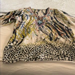 Chiffon leopard tunic 1x